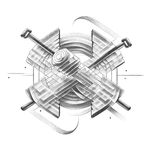 Muscle fibers transforming into barbells tattoo design idea