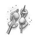 hands bleeding drumsticks tattoo design idea