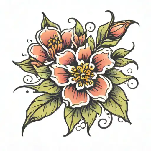 tiny flower tattoo design idea