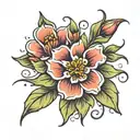 tiny flower tattoo design idea