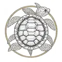 navy shellback turtle encircled tattoo design idea