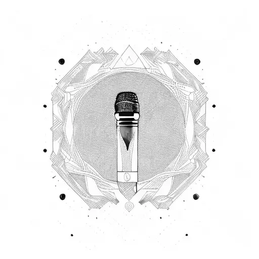 beats, microphone and vibes tattoo design idea