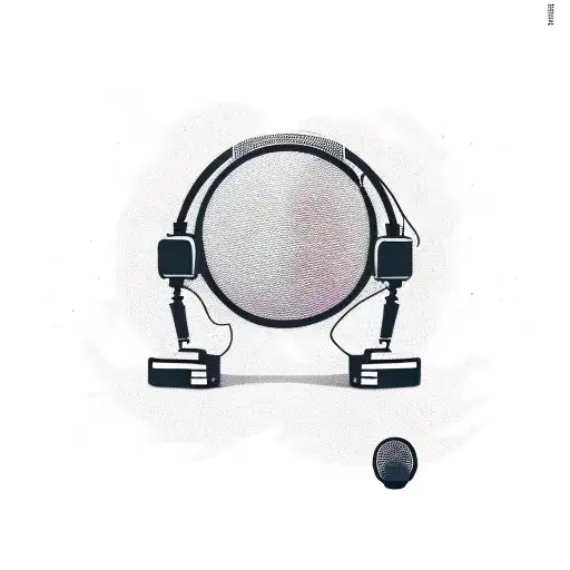 hip hop microphone, beats and vibes in a cool, minimalistic way tattoo design idea