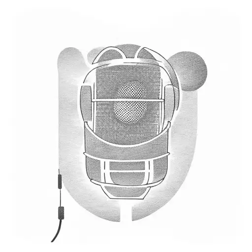 microphone, beats and vibes in a cool, minimalistic way tattoo design idea