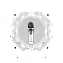 beats, microphone and vibes tattoo design idea