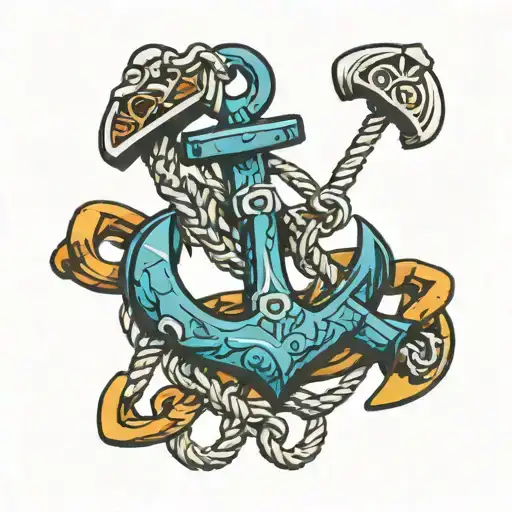 shackle and anchor tattoo design idea