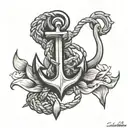 shackle and anchor tattoo design idea