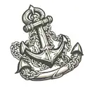 shackle and anchor tattoo design idea