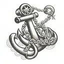 shackle and anchor tattoo design idea
