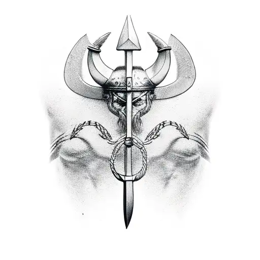 viking axe. back tattoo tattoo design idea