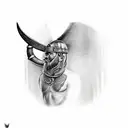 viking axe. back tattoo tattoo design idea