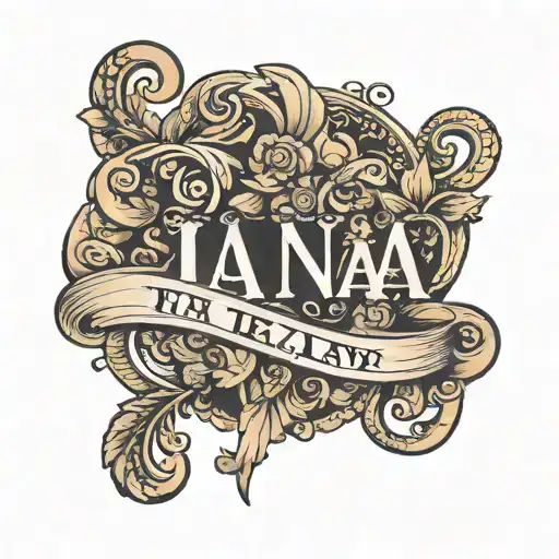 the name Iana on a black man arm tattoo design idea