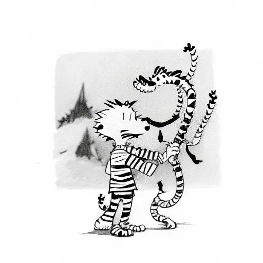 Calvin and Hobbes  tattoo design idea