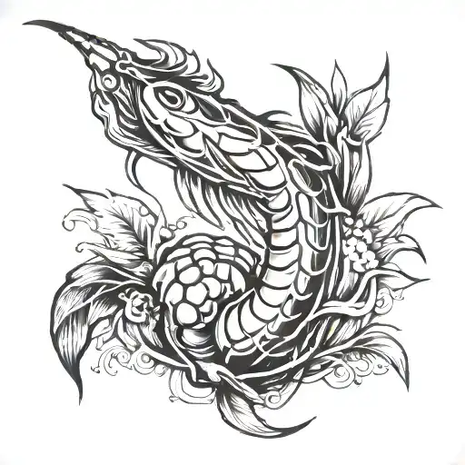 Island Shrimp tattoo design idea