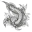 Island Shrimp tattoo design idea