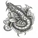 Island Shrimp tattoo design idea