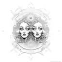 Gemini  tattoo design idea