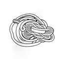 A rap microphone intertwined with jiu-jitsu belts tattoo design idea