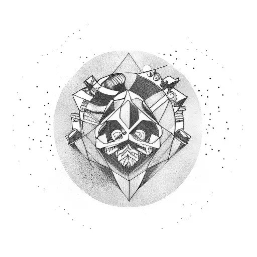 vinyl in space tattoo design idea