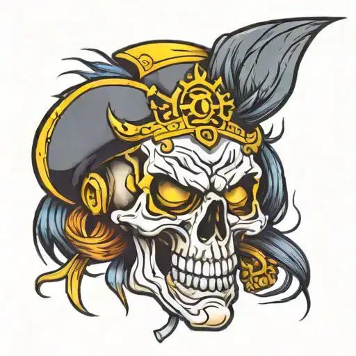 heavy metal skull tattoo design idea
