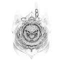 judgement chain, black tattoo design idea