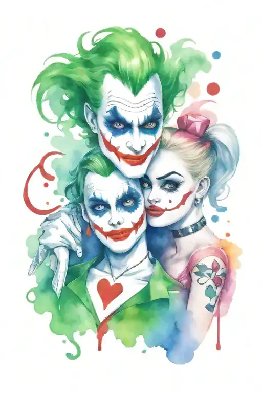 Joker and Harley Quinn tattoo design idea