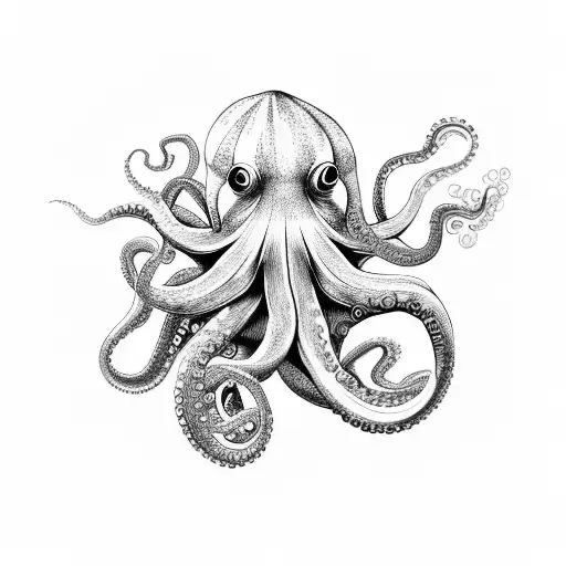 Octopus realistic grabing and a transparent glass bottle witth a message inside  tattoo design idea