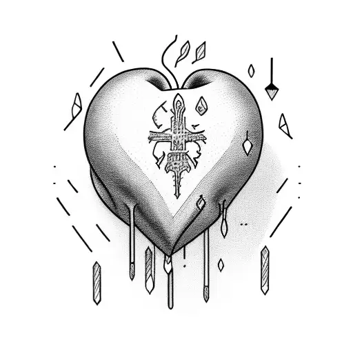 crying heart  tattoo design idea