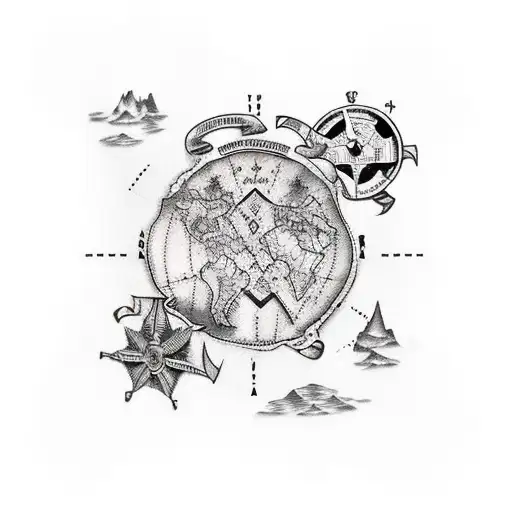 treasure map tattoo