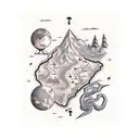 treasure map tattoo design idea