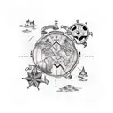 treasure map tattoo design idea
