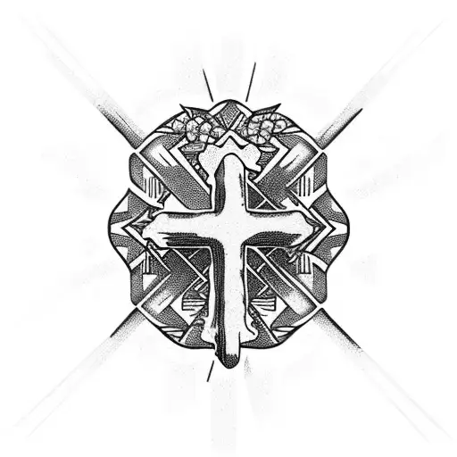 cross with hope dealer tattoo design idea