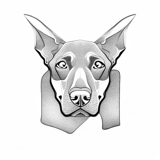 doberman head tattoo design idea