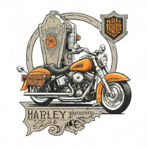 harley davidson bar and shield tattoo design idea
