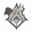dark souls bonfire with darksign tattoo design idea