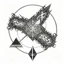 dark souls bonfire with darksign tattoo design idea