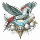 Jimmy Buffett Fins up bubbles, Cardinals logo intertwined tattoo design idea