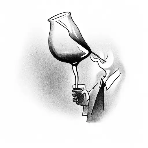 A bartender pouring smoke into a glass tattoo design idea
