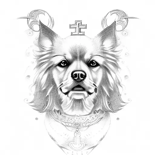 pastor aleman y golden retriever  tattoo design idea