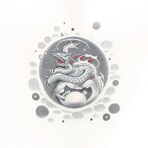 yumeko jabami with dragon ball between her breast tattoo design idea