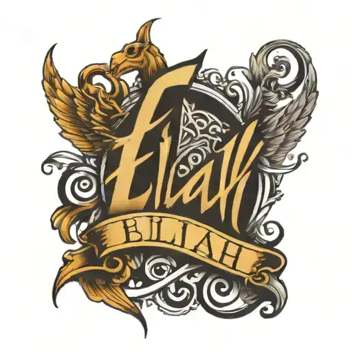Elijah written tattoo design idea
