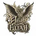 Elijah written tattoo design idea