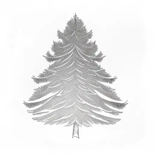 Douglas fir tree with Oregon Duck Logo behind it tattoo design idea