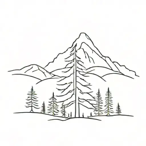 Dougals Fir tree with Oregon O behind it tattoo design idea