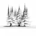 Douglas fir tree tattoo design idea