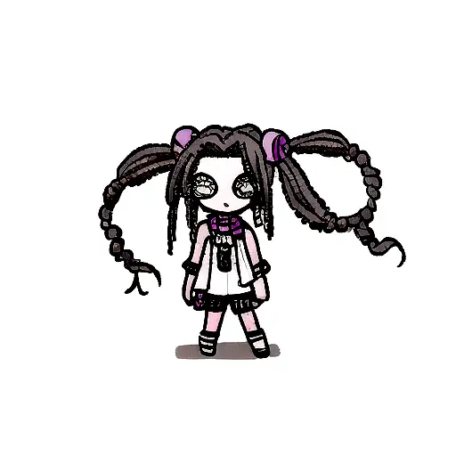voodoo doll with shoulder length dreads  tattoo design idea