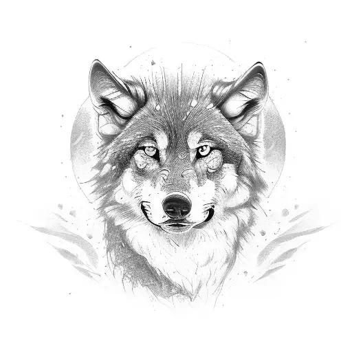 big brother and little brother wolf tattoo design idea