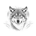 big brother and little brother wolf tattoo design idea