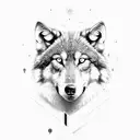 big brother and little brother wolf tattoo design idea
