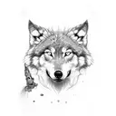 big brother and little brother wolf tattoo design idea